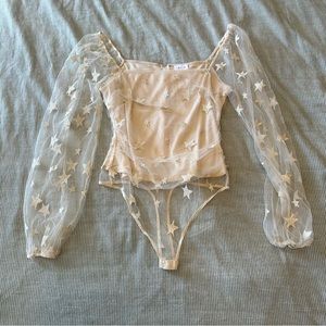 Glitter Star Mesh Bodysuit